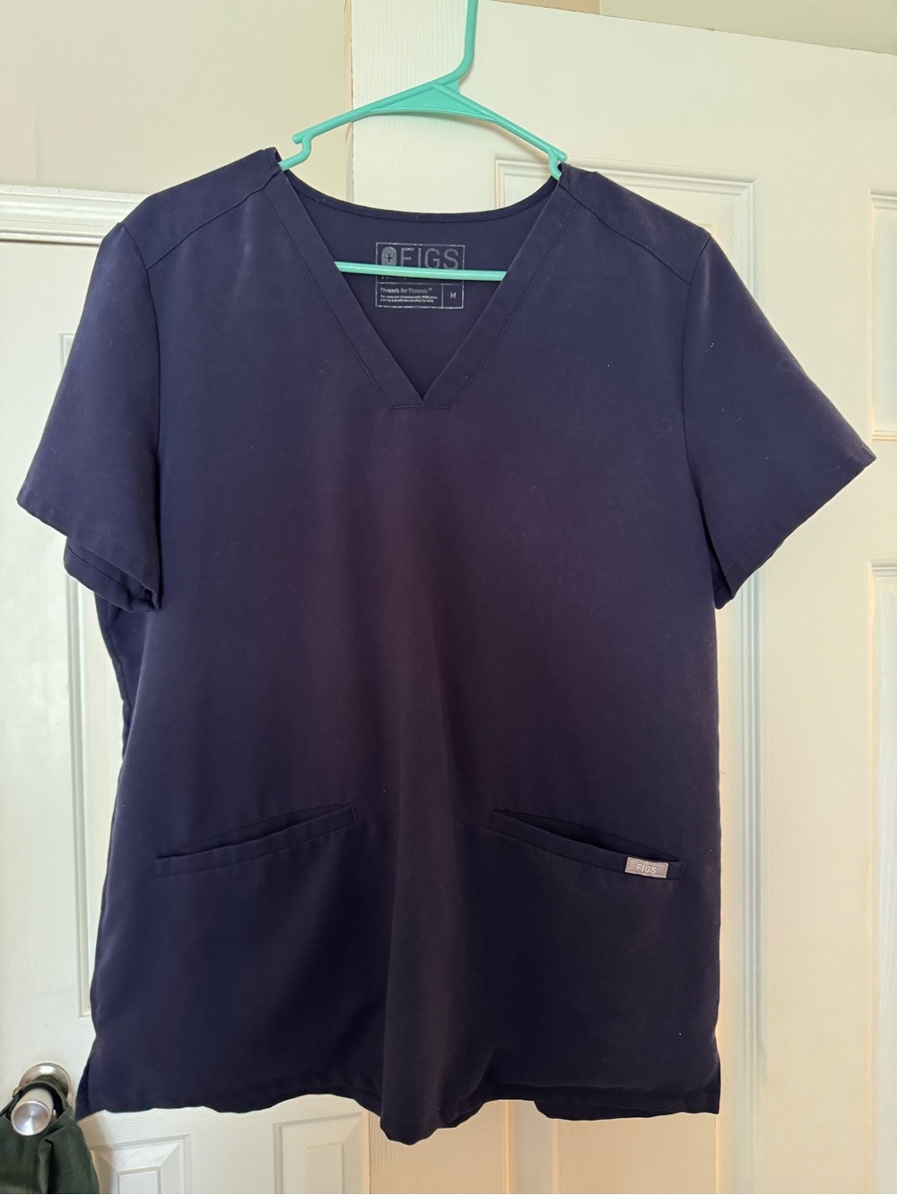 Figs navy scrub top